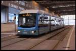 Wagen 611 der CVAG am 7.12.2014 nach Ankunft im Hauptbahnhof Chemnitz.