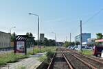 Blick auf die ehemalige Haltestelle Kreuzbergstraße in Dessau.