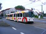 Ein DUEWAG-Stadtbahnwagen N8 der Dortmunder Stadtwerke in Dorstfeld als Zug der Linie U44 zur Westfalenhtte am 16.