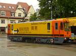 01.06.2010, Verkehrsbetriebe Dresden. Ein Schienenschleiffahrzeug steht in der Ausfahrt der Gleisschleife am Endpunkt in Laubegast.
