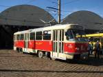 Zur Feier 40 Jahre Tatra in Dresden war der Historische Tw 2000 (T4D)vor dem ehemaligen Straenbahnhof Tolkewitz zu sehen.16.09.07.