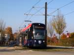 2802 Casino-bahn auf der Linie 3 Richtung Coschtz.
Dresden Westendring 1.11.11