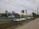 Dsseldorf: Straenbahnlinie 708 nach S-Bahnhof Hamm nahe der Haltestelle Hamm Hemmersbachweg.(2.7.2012)
 
