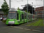 Die U71 nach Düsseldorf Betriebshof Bennrath am S-Bahnhof Düsseldorf Bennrath.(16.7.2016)  