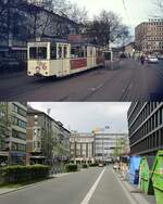 Spurensuche bei der Duisburger Straßenbahn: Vor der Aufnahme des Tunnelbetriebes am 11.07.1992 befand sich auf der Mercatorstraße westlich des Hauptbahnhofes eine Wendeschleife, die neben