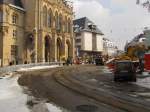 Seit 11.03.2013 wird zwischen Anger und Fischmarkt in Erfurt gebaut.