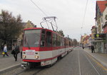 EVAG 405 + 495 als Linie 3 (Klinikum - Urbicher Kreuz), am 17.10.2014 an der Haltestelle Domplatz Nord. Das war der letzte Tag der Tatrawagen im Erfurter Liniendienst.