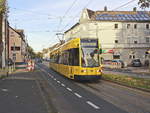 Essen: Straßenbahnlinie 107 mit einem Stadtbahnwagen 1519 nach Essen Hbf.  an der  Station Zeche Zollverein am 26. Oktober 2019.