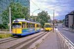 Essen Tw 1668 in der Gerlingstraße, 03.08.1985.