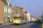 Essen Tw 1631 in Schönebeck, Frintroper Straße, 09.03.1987.