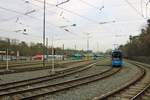 Frankfurt am Main Stadion Abstellanlage am 13.01.18. Hier werden die S-Wagen Doppeltraktionen während der Bundesliga Veranstaltungen abgestellt. Dieses Foto wurde über den Zaun gemacht von einen Waldweg aus 