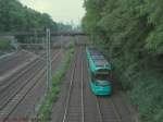 S-Wagen 254 der VGF ist auf dem Weg vom Hp Oberschweinstiege zum Hp F-Louisa.