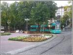 Der Fahrer des S-Triebwagens 234 auf dem 1. Zug der Linie 14 hatte am 31.07.2007 nach dem Befahren der Wendeschleife am Zoo erst mal Pause bis zur Rckfahrt nach Neu-Isenburg. Dank der digitalen Technik hatte er das auch in der Anzeige fr alle erkennbar machen knnen. 