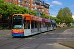 VGF Bombardier Flexity Classic S Wagen 222 am 18.05.23 in Frankfurt am Main