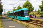 VGF Straßenbahn Frankfurt Alstom Citadis SX05 T-Wagen 301 am 17.07.23 in Frankfurt am Main Preungesheim