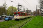 VGF Düwag M Wagen 602 am 30.03.24 in Frankfurt am Main als Osterhasenexpress