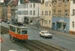 Der Fahrschulwagen am bergang Kehreinstr/Mainzer Ldstr.in Nied.Aufgenommen aus dem Wohnzimmerfenster am ????????.