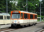 VGF Düwag Pt Wagen 748 am 25.06.16 in Frankfurt Stadion bei der Straßenbahnparade. Die Anlage wurde für dieses Event gesperrt und mann konnte auf den Gleisen Fotos machen