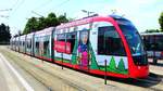 Freiburg im Breisgau - Straßenbahn CAF Urbos 308 - Aufgenommen am 07.07.2018