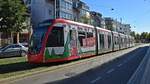 Freiburg im Breisgau - Straßenbahn CAF Urbos 308 - Aufgenommen am 27.09.2018 