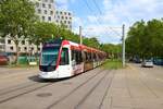 VAG Freiburg CAF Urbos Wagen 317 am 10.07.23 in Freiburg