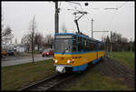 Noch immer bilden die Tatra Gelenk Triebwagen mit das Rückgrat des Straßenbahn Verkehrs in Gotha.