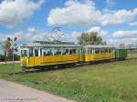 75 Jahre Thringerwaldbahn am 12.9.2004. Traditionszug 56-82-101 kurz vor Wahlwinkel.