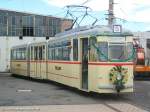 75 Jahre Thringerwaldbahn am 12.9.2004. Historischer Triebwagen 215 vor der Wagenhalle