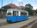 75 Jahre Thringerwaldbahn am 12.9.2004. Historischer Triebwagen 39 an der Haltestelle Hauptbahnhof