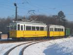 Der Traditionszug der Thringerwaldbahn an der Haltestelle Boxberg.