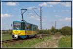 TW 306 der Gothaer Waldbahn am 02.05.2015, hier zusehen bei Leina