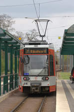 TW  616 Linie 7 nach Büschdorf , Endhaltestelle Kröllwitz. 08.04.2017 15:15 Uhr.