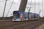 Linie 10, Wagen 629 auf der Berliner Brcke am 10.04.2012.