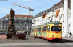 TW 210 als 5 zum Rheinhafen am Marktplatz Karlsruhe 23.5.11