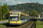 Wagen 240 und Wagen 2?? in der Durlacher Allee bei der Haltestelle Untermhlstrae. Das Bild entstand vom Bahnsteigende am 20.09.2011.