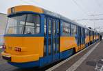 Der Beiwagen Tatra B4D-NF mit Niederflurbereich.