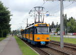 Leipzig LVB SL 1 (T4D-M1 (LVB-Typ 33c) 2104) Ratzelstraße am 25. Juli 2017.