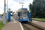 Leipzig LVB SL 7 (LFB NGTW6 (LVB-Typ 37A) 1309) Sommerfeld (Endstelle) am 25. Juli 2017.