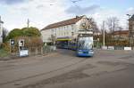 Am 09.11.2015 bog NGT8 1155 auf dem Weg nach Markkleeberg West in die Rathausstrae in Markkleeberg ein. Keine drei Wochen spter ist war die Strecke Geschichte.