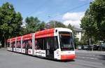 Straßenbahn Mainz / Tramvaj Mainz: Stadler Rail Variobahn der MVG Mainz - Wagen 230 (Werbung: 50 Jahre Städtepartnerschaft Mainz – Zagreb / 50.