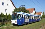 Straßenbahn Mainz / Mainzelbahn: Duewag / AEG M8C der MVG Mainz - Wagen 274, aufgenommen im September 2017 in Mainz-Bretzenheim.