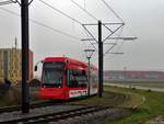 MVG Stadler Variobahn 219 (Möbel Martin Vollwerbung) am 02.12.17 in Mainz auf der Mainzelbahn