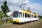 Straßenbahn Mainz / Mainzelbahn: Duewag / AEG M8C der MVG Mainz - Wagen 274, aufgenommen im August 2019 in Mainz-Bretzenheim.