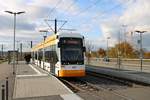 MVG Stadler Variobahn 225 am 09.11.19 in Mainz in der Nähe der Opel Arena (Fußballstadion) 