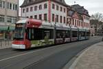 Mainzer Mobilität Stadler Variobahn 223 am 31.12.21 in Mainz Innenstadt