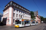 Straßenbahn Mainz: Adtranz GT6M-ZR der MVG Mainz - Wagen 205, aufgenommen im Juni 2016 in der Innenstadt von Mainz.