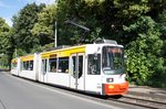 Straßenbahn Mainz: Adtranz GT6M-ZR der MVG Mainz - Wagen 208, aufgenommen im Juli 2016 in Mainz-Bretzenheim.