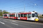 Straßenbahn Mainz: Adtranz GT6M-ZR der MVG Mainz - Wagen 210, aufgenommen im Oktober 2016 in Mainz-Hechtsheim.