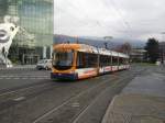 Eine neue Bombardier Straenbahn in Heidelberg Hbf am 10.12.10