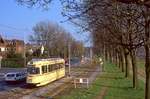 Mülheim Tw 227 an der Zeppelinstraße, 02.04.1991.